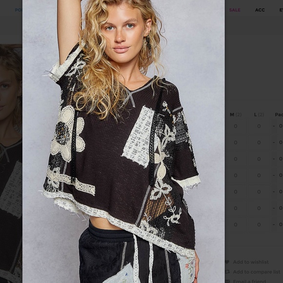 POL “ Springfield “ POL V-Neck Hoodie Top with Lace Detail 53 - Picture 1 of 5